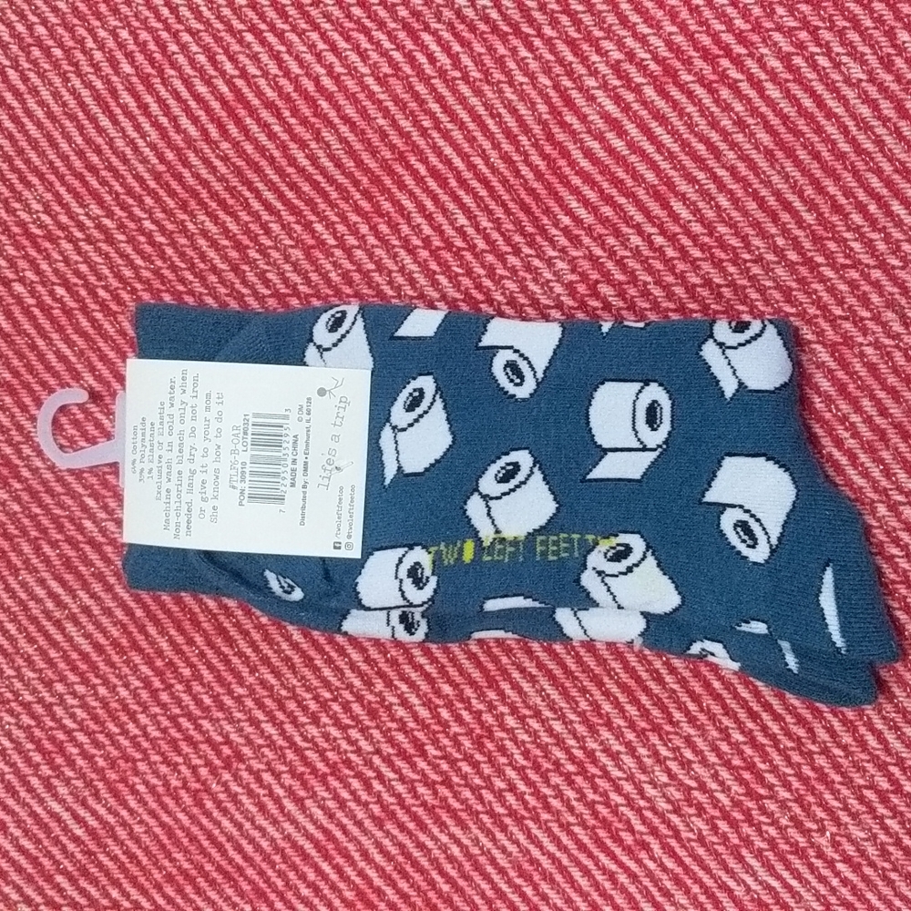 "On a Roll" Toilet Paper Dress Socks - Picture 2 of 6
